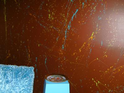 Decorative splash painting/spattering finish