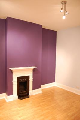 Violet/purple colour feature wall 