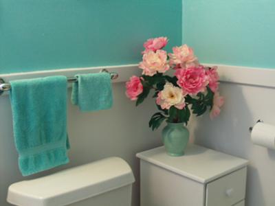 The Color Turquoise: Aqua Blue Walls in My Bathroom