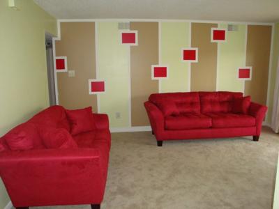 Funky color blocking pattern on my accent wall