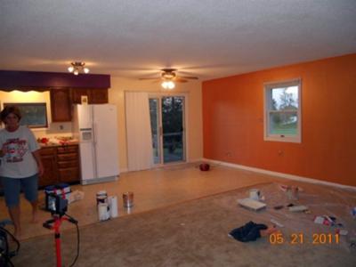 Orange Accent Wall Painting Idea Sherbet Paint Color By