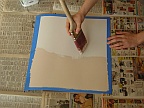 painting a paint color swatch