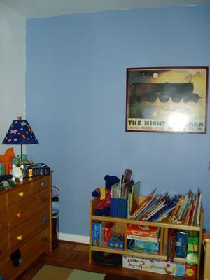 Blue accent wall in my children's room