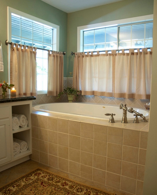 Bathroom with the walls painted a calming shade of green