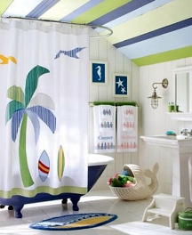 beach inspired bathroom painting idea