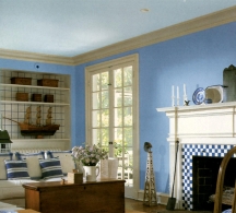 Shades of blue can appear warmer or cooler - depending on the surrounding colors