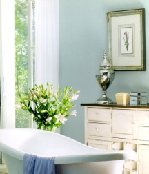 Seafoam green is a good color for painting a bathroom