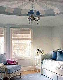 Ceiling paint stripes can go in any direction