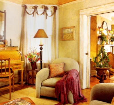Living room rag painted in light neutral tones