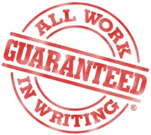 All work guaranteed in writing