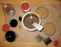 Use up old paints by mixing them together