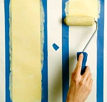Use paint leftovers for painting stripes on walls Use paint leftovers for painting stripes on walls