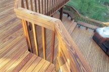 Clear wood sealer on a deck
