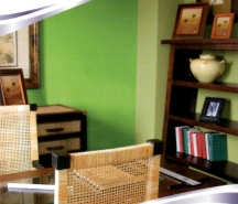 Bold shades of green are best used for painting accent walls