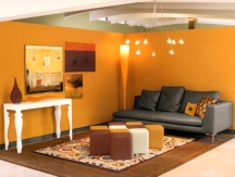 A room painted orange can be lively or peaceful - depending on the shade