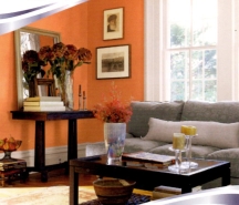 Some shades of orange can be used for painting an entire room without overwhelming it