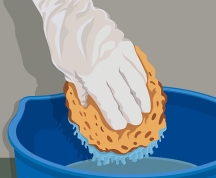 Never use a sponge dry, and keep it damp at all times during painting Never use a sponge dry, and keep it damp at all times during painting