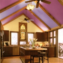 Beamed ceilings are easy to paint stripe
