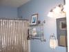My husband chose this brilliant blue wall paint color