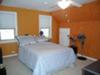 One wall sponged, one wall a solid color