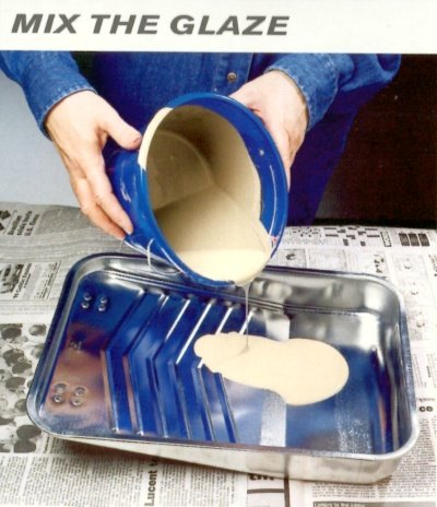 Mix your glaze and pour some of it into a paint tray