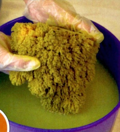 Clean the sponge regularly during the process