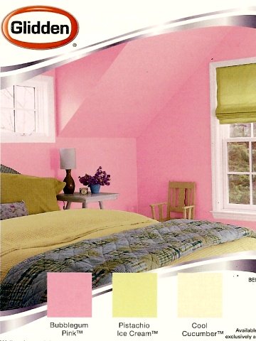 Pink and green color combination for a girl's room