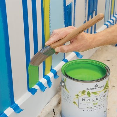 Use a brush for painting narrow stripes