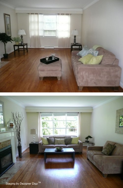 Before and after: family room furniture reorganized for a better design