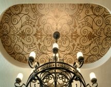 Stencil designs are a very popular look for ceilings