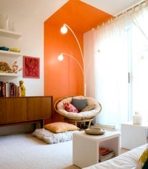 Color blocking is a great painting idea for a boring ceiling