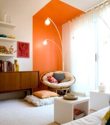 Color blocking is a great painting idea for a boring ceiling