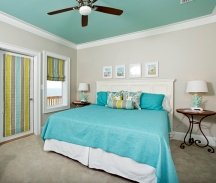 Ceilings can be painted any color as long as it relates to the decor