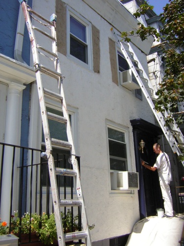 Before: old distressed townhouse front