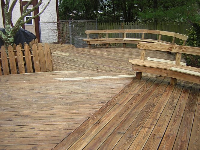 Before: unstained patio deck