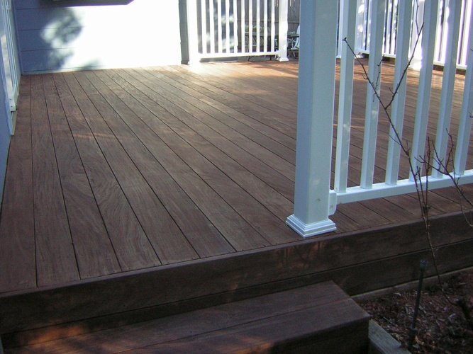 After: stained deck floor