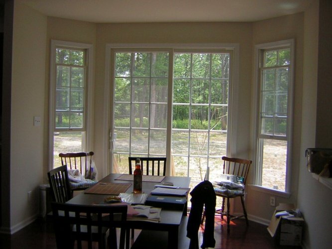 Before: white walls in dining room