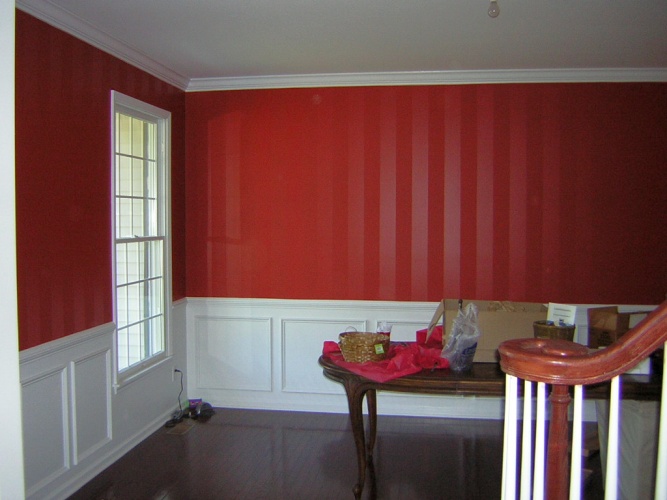 After: tone-on-tone painted stripes look sophisticated