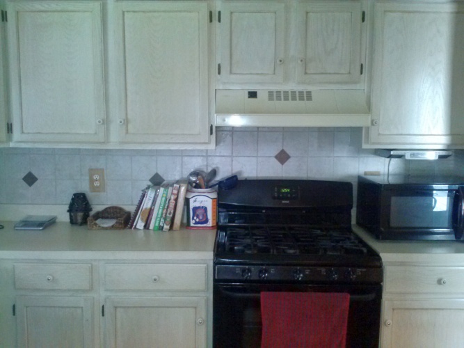 After: painted cabinets look current