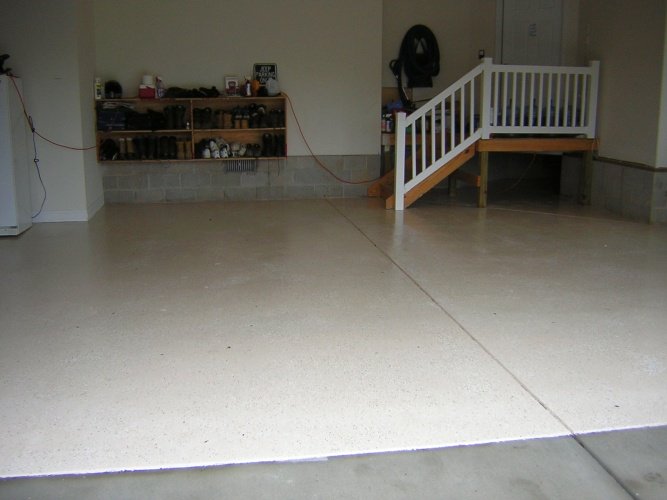 After: epoxy paint helps keep floor clean