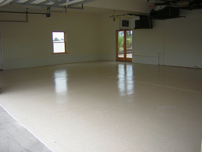 After: painted and protected concrete floor