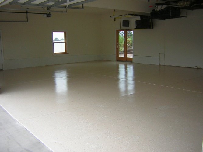 After: painted and protected concrete floor