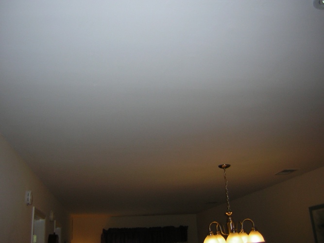 After: smooth painted ceiling