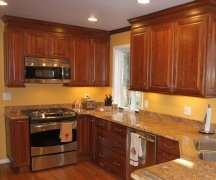 Stained kitchen cabinets