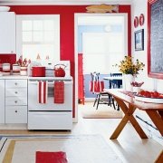 red and white kitchen color scheme