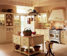 warm beige country kitchen painting idea