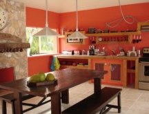 bright orange paint colors for kitchen walls