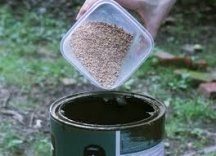 Water based paint must be hardened before putting in the trash