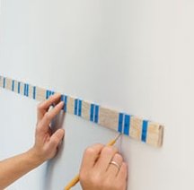 Mark the walls using your striping template