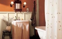 Deep orange color idea for painting a bathroom